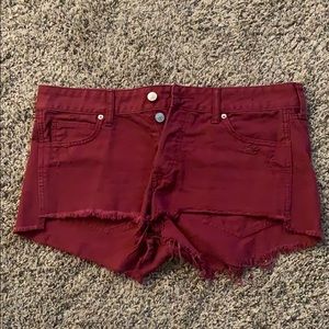 Abercrombie Low Rise Red Shorts 8
